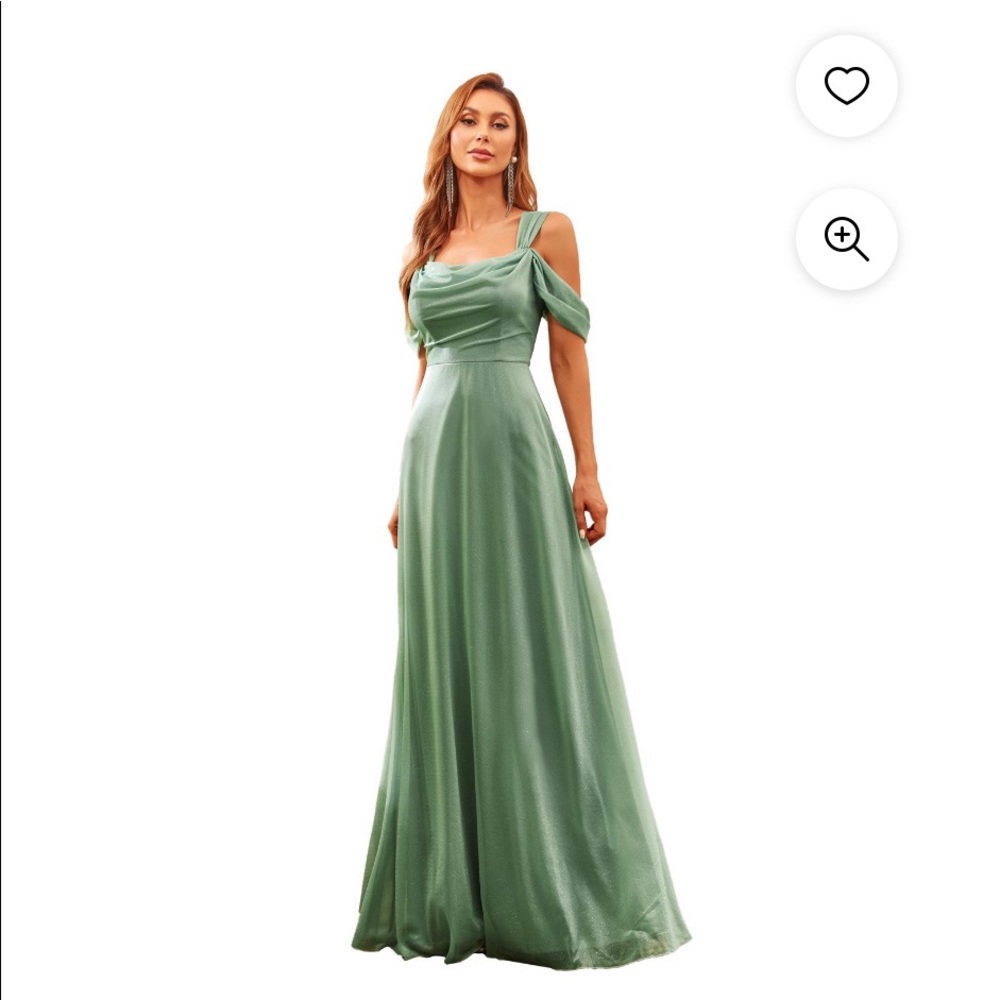Off shoulder green dress size 14